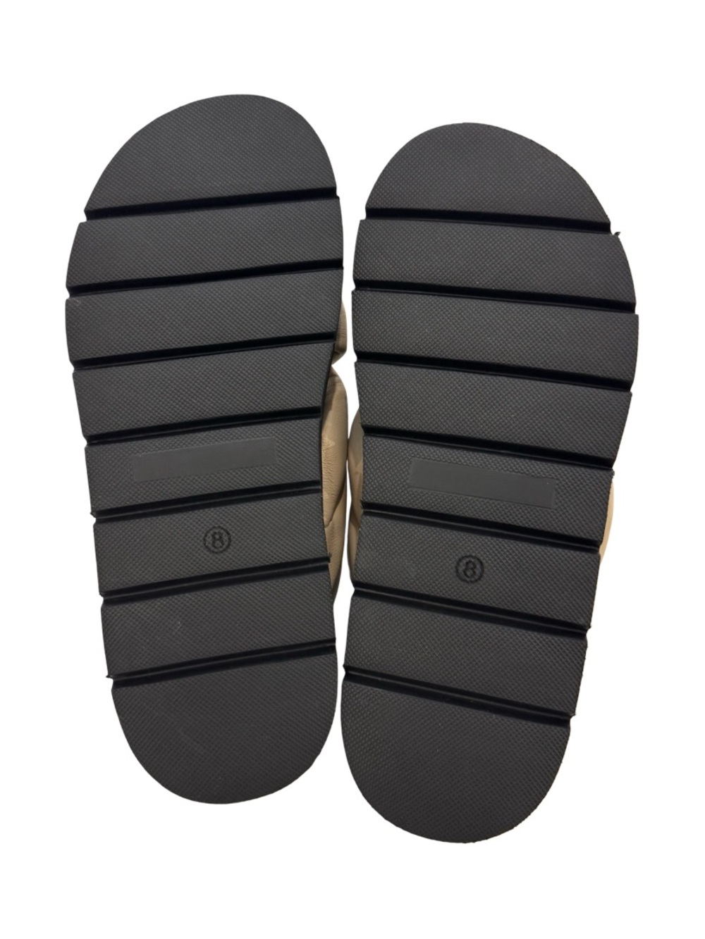 Seychelles Taupe Padded Crisscross Slide Sandals - Picture 6 of 6